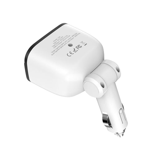 Hoco Z28 Dual USB/Cigarette Lighter Car Charger With LED Display